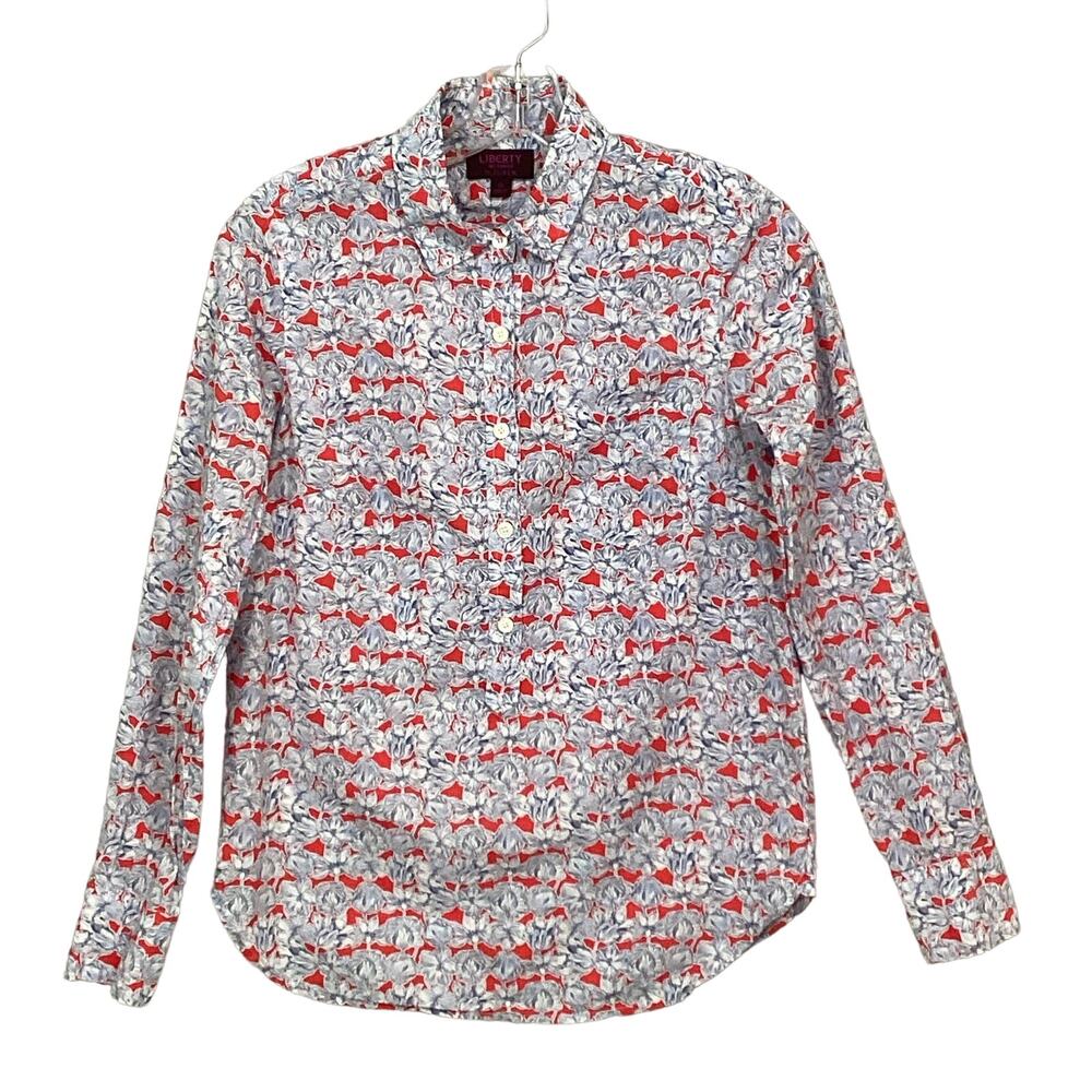 J Crew x Liberty Art Fabric Size 0 Matilda Tulip Floral Print Popover Blouse - Picture 2 of 16
